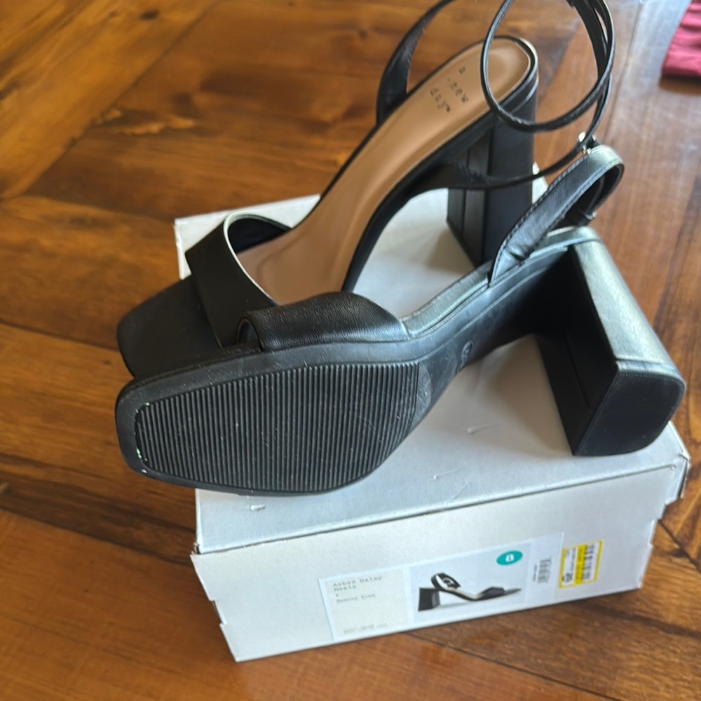 A New Day Black Strappy Block Heels - Picture 3 of 9